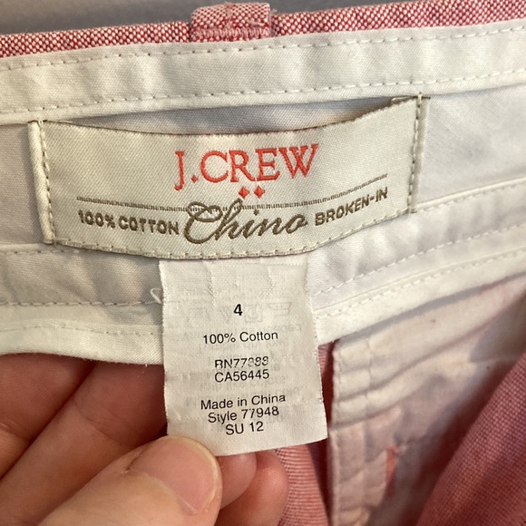 2/$30 🩷 J Crew shorts 🩷 size 4 🩷 pink 🩷 chino - Picture 5 of 8